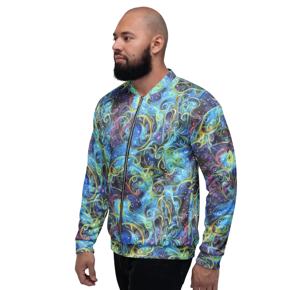 Azure Labyrinth on Bomber Jacket — Left