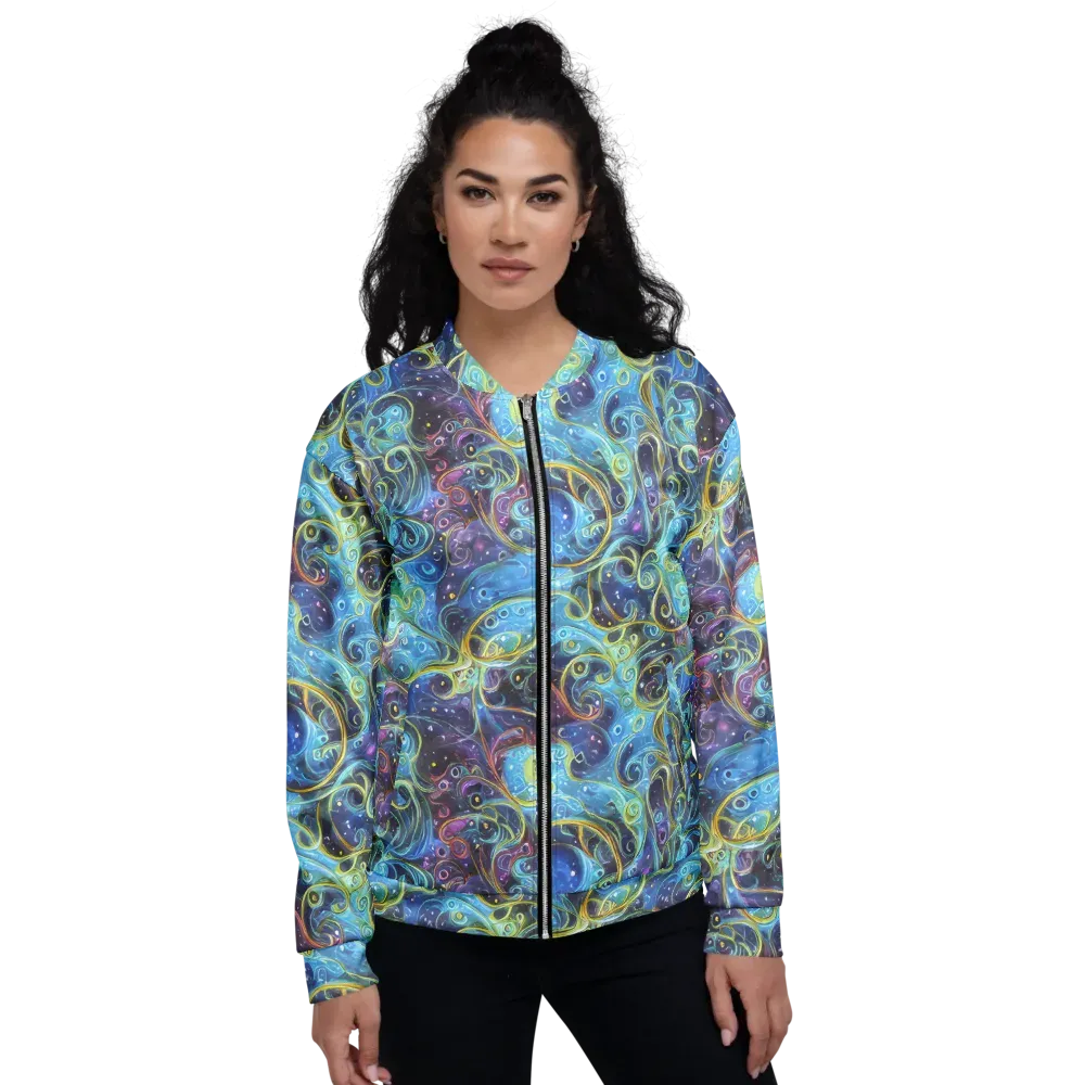 Azure Labyrinth on Bomber Jacket — Front
