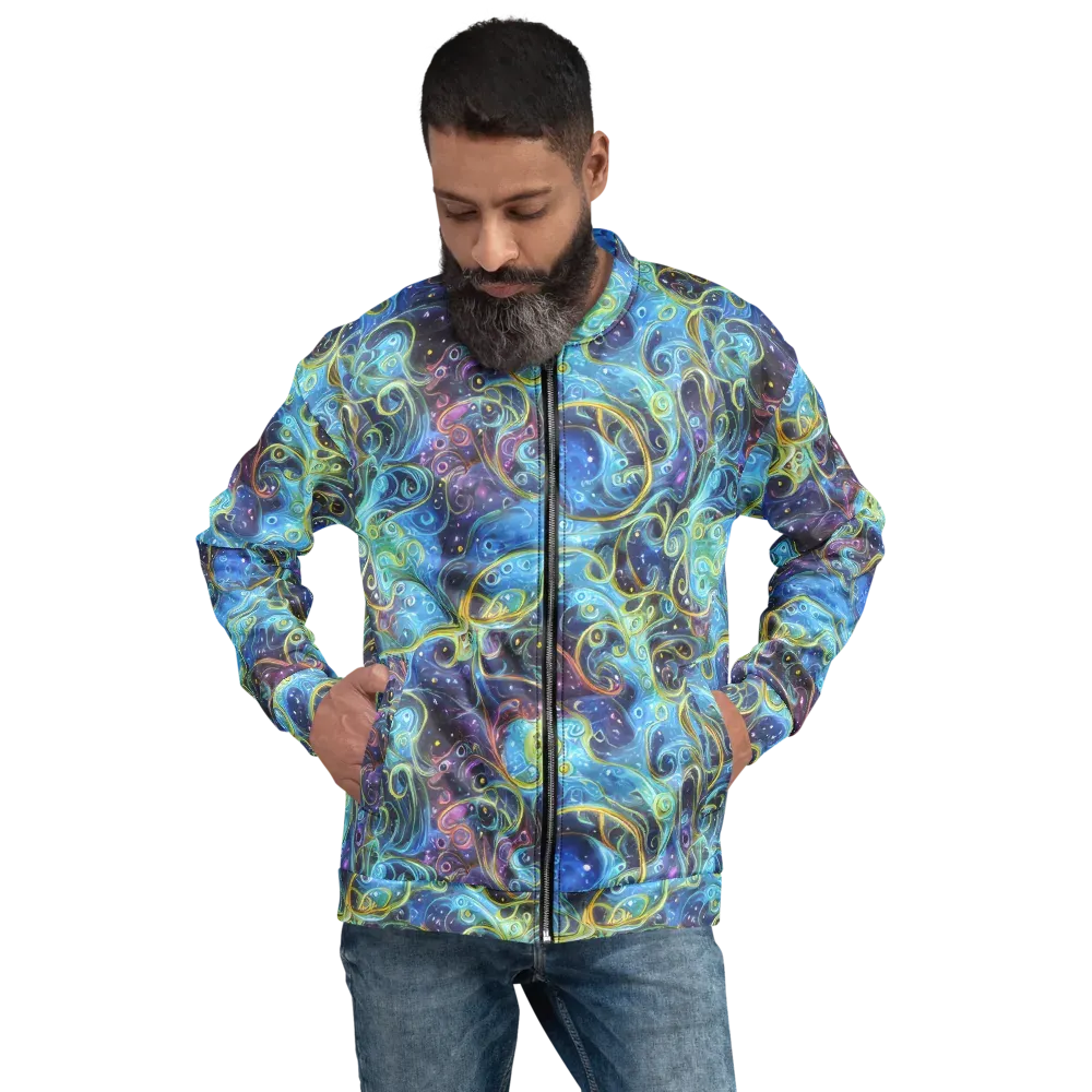 Azure Labyrinth on Bomber Jacket — Front