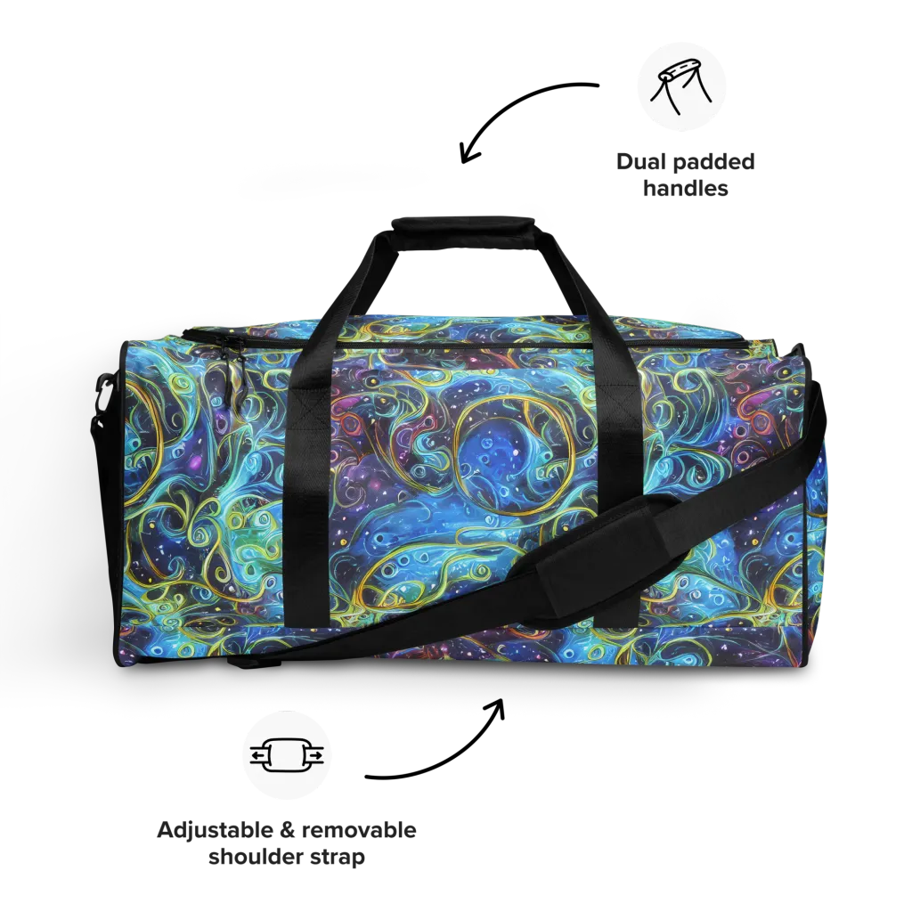 Azure Labyrinth on Duffle Bag — Front