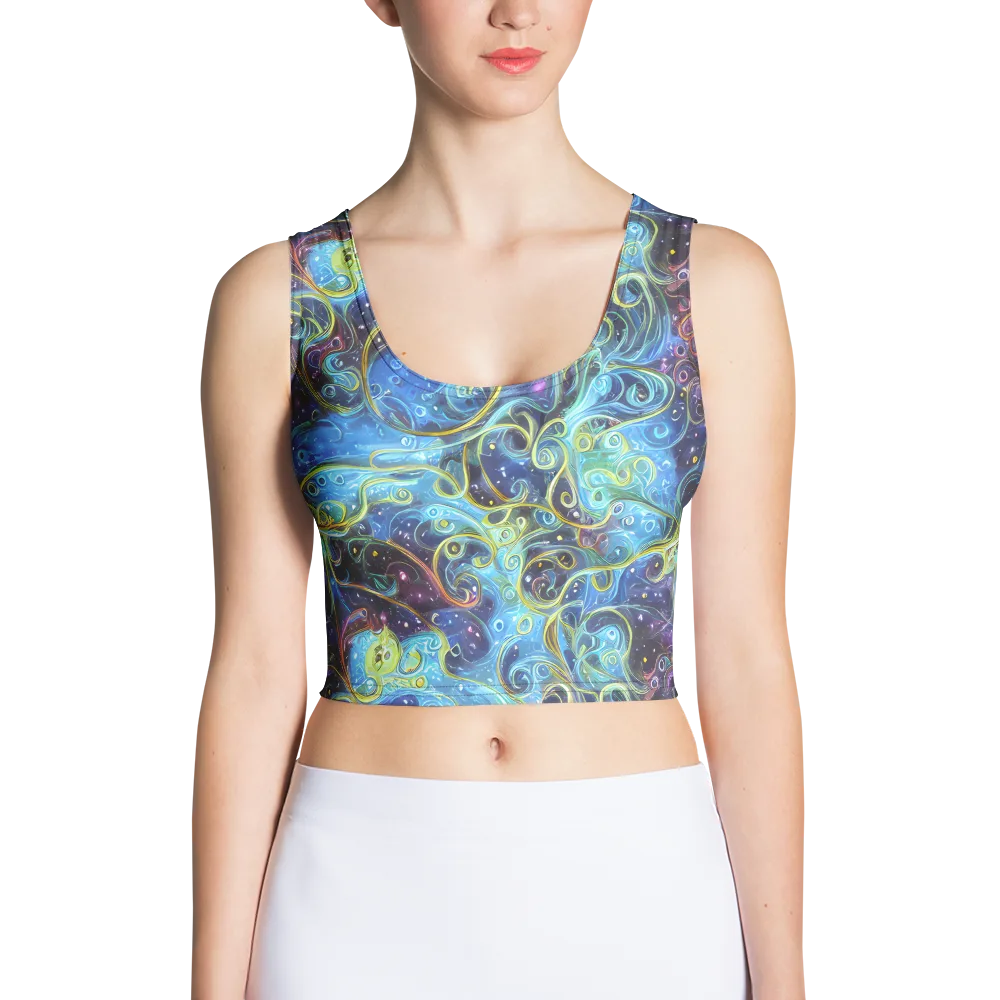 Azure Labyrinth on Crop Top — Front