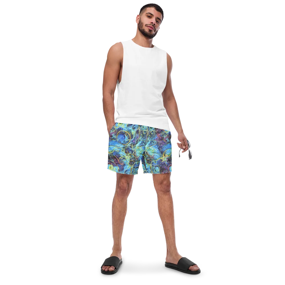 Azure Labyrinth on Swim Trunks — Front
