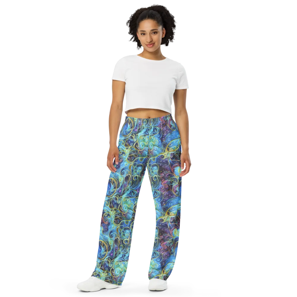 Azure Labyrinth on Wide-Leg Pants — Front