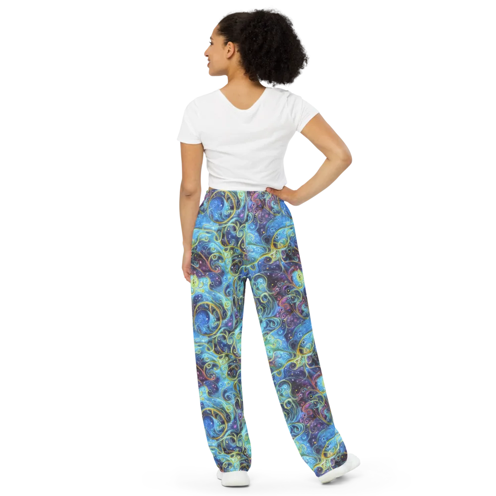 Azure Labyrinth on Wide-Leg Pants — Back