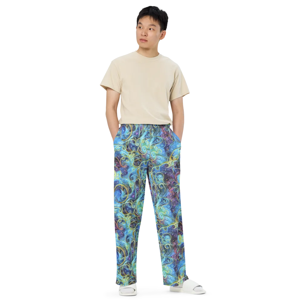 Azure Labyrinth on Wide-Leg Pants — Front