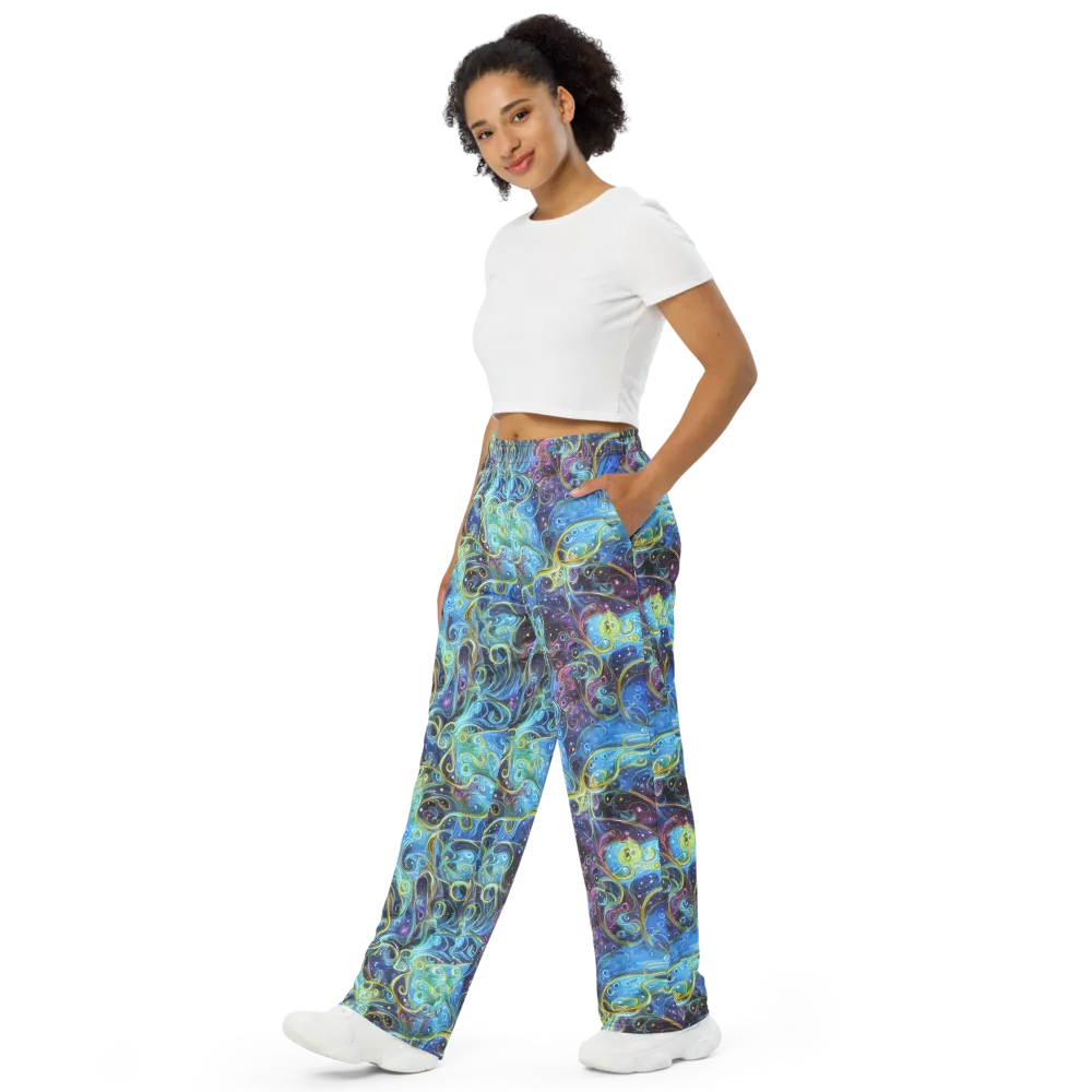 Azure Labyrinth on Wide-Leg Pants — Left Front