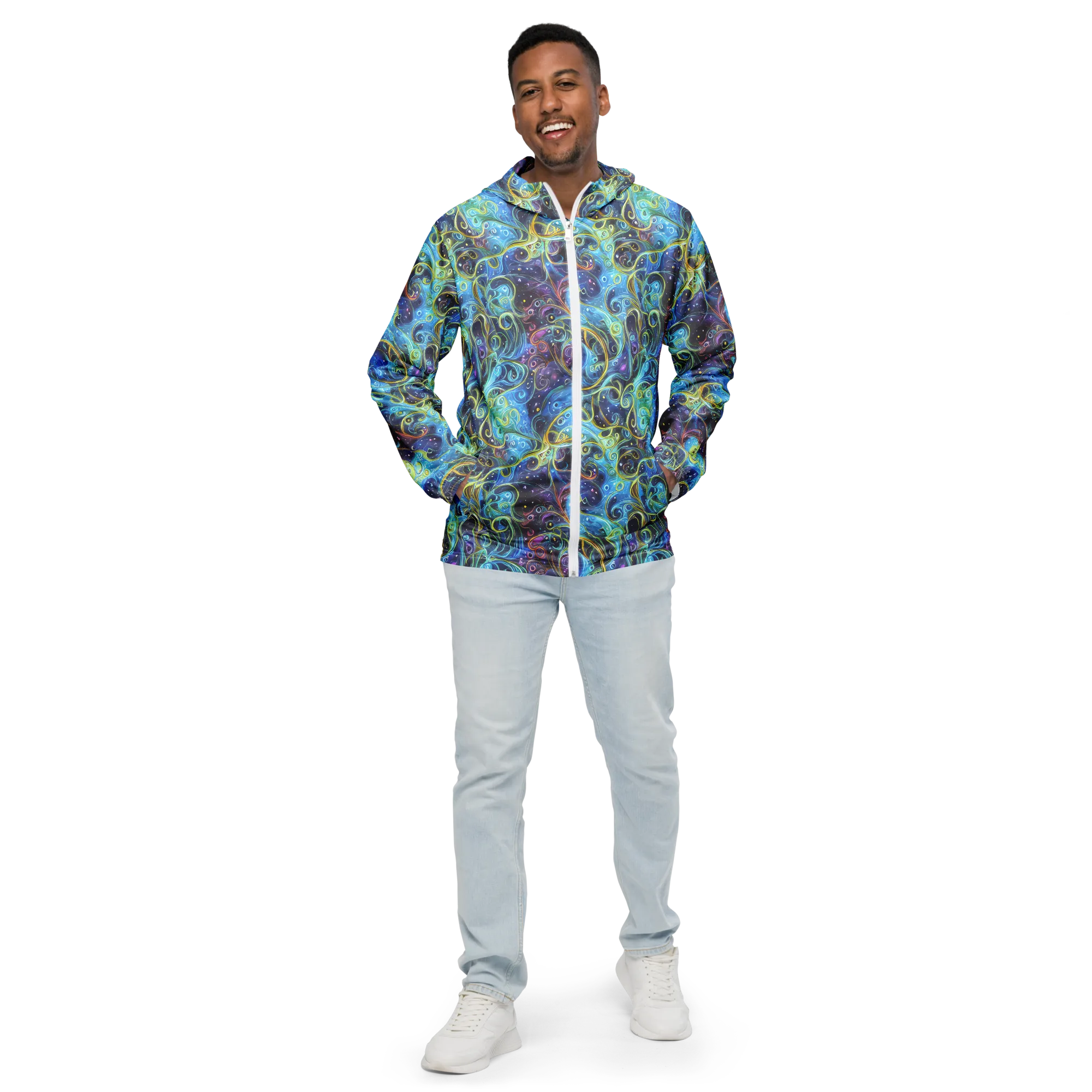 Azure Labyrinth on Men's Windbreaker — Front