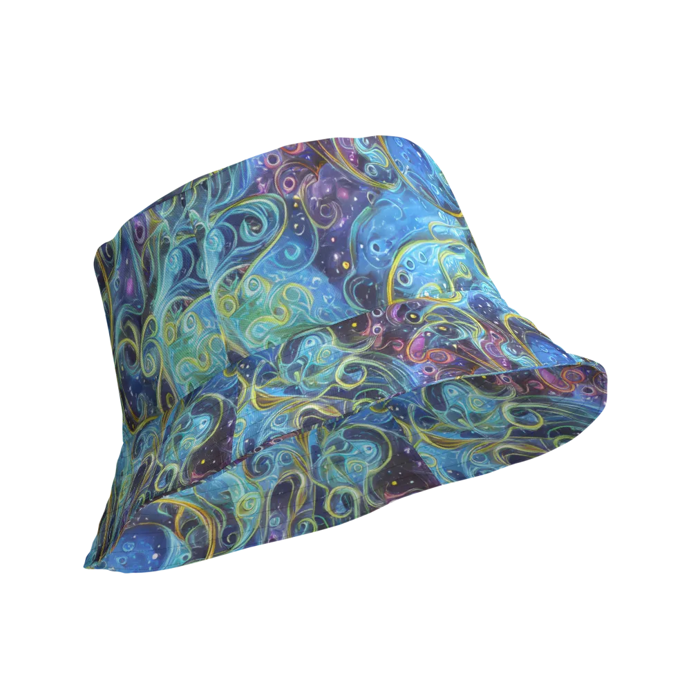 Azure Labyrinth on Reversible Bucket Hat — Product details Outside