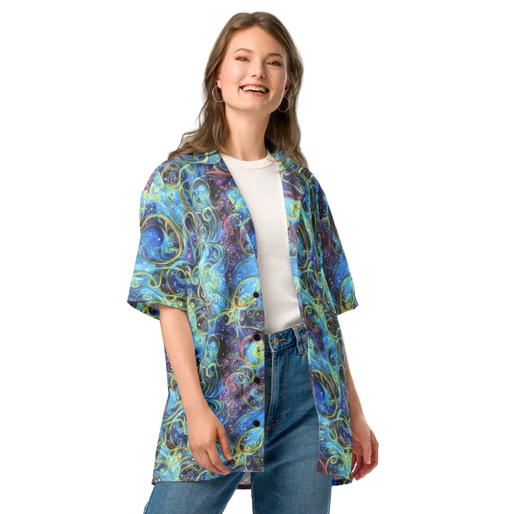 Azure Labyrinth on Button Shirt — Front