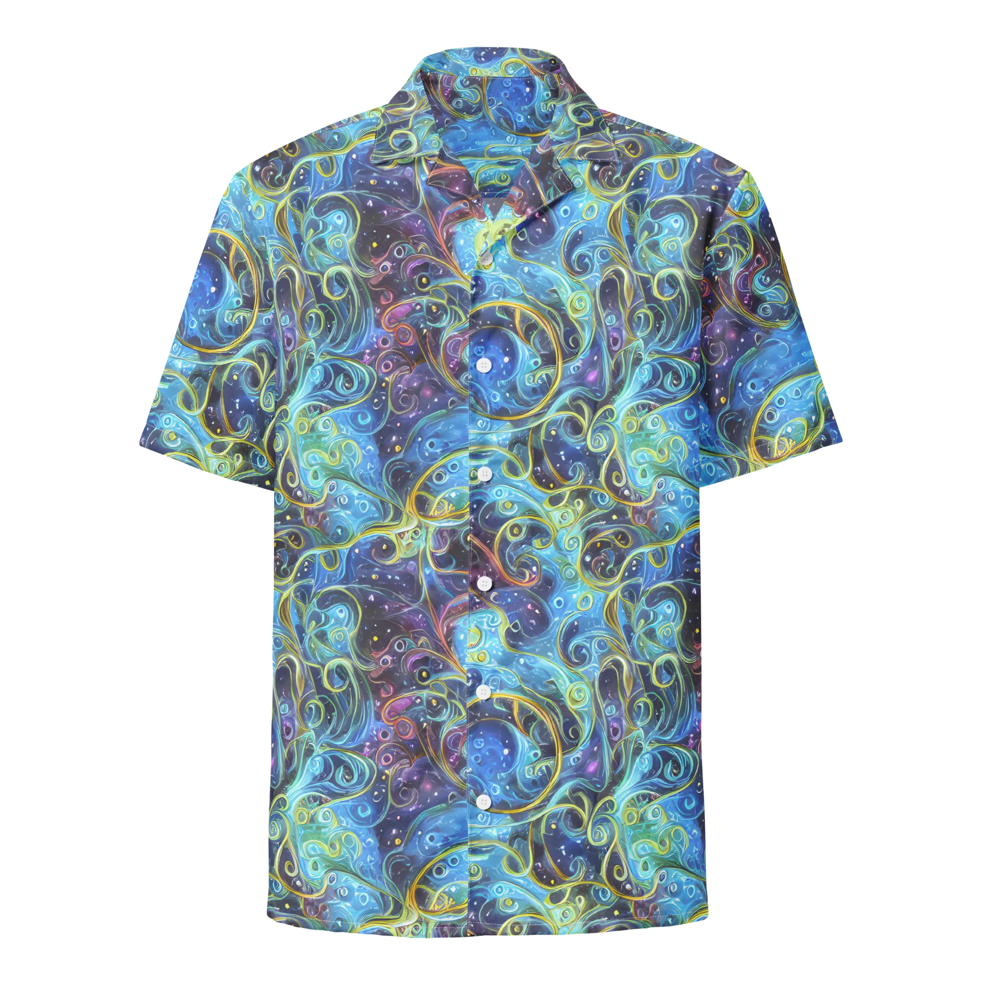 Azure Labyrinth on Button Shirt — Front