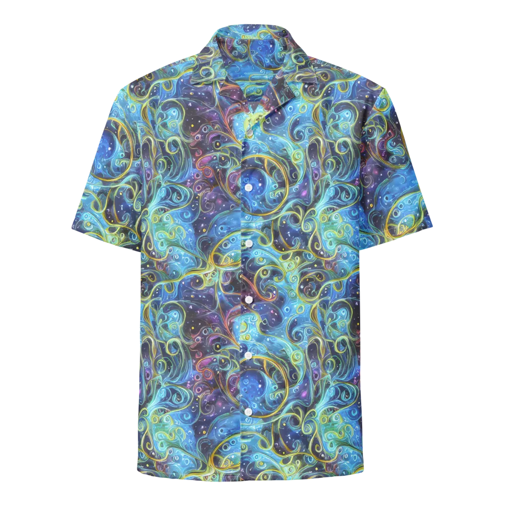 Azure Labyrinth on Button Shirt — Front