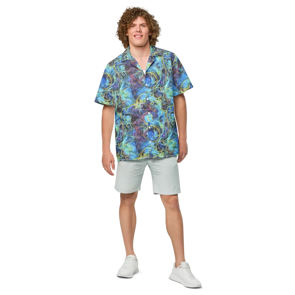 Azure Labyrinth on Button Shirt — Front