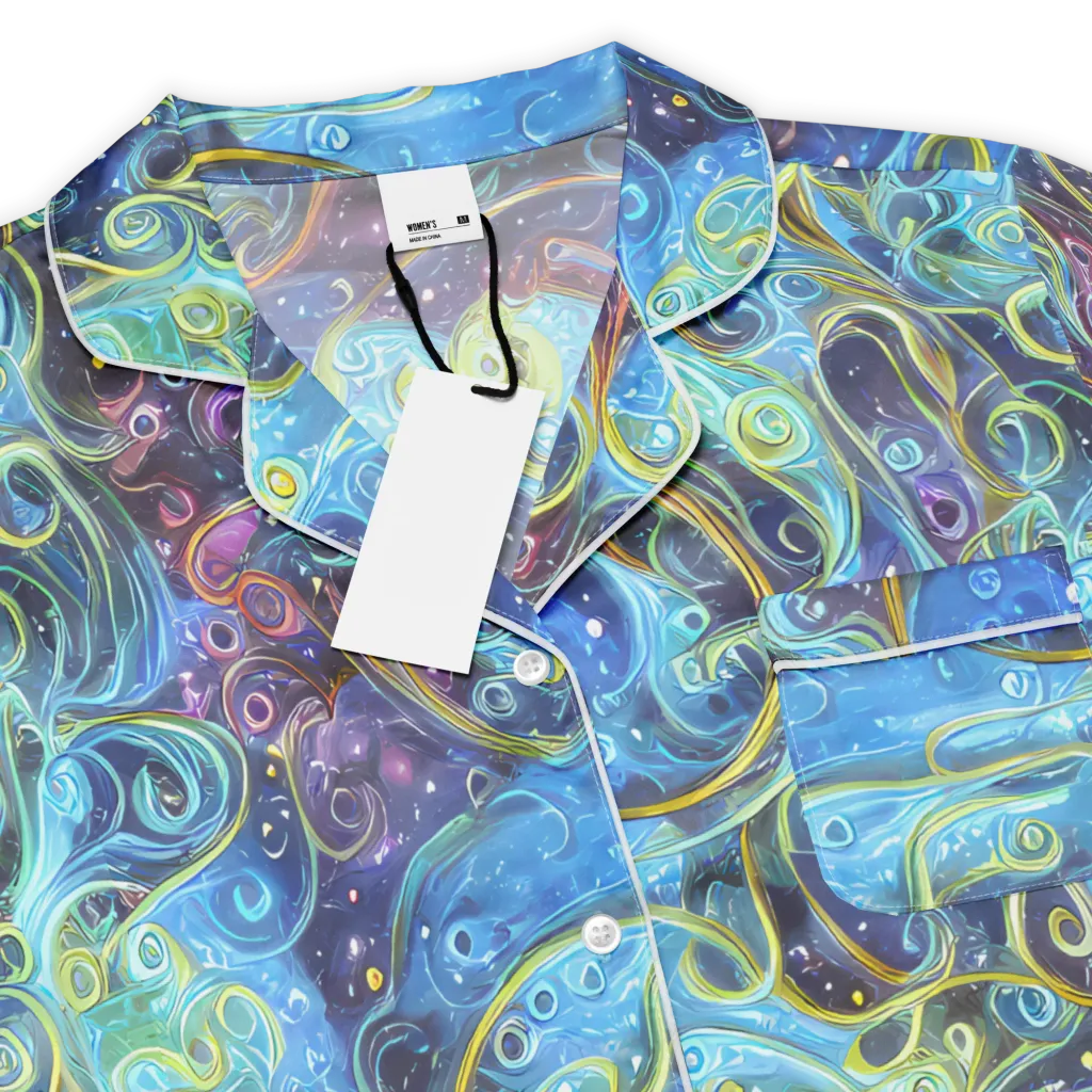 Azure Labyrinth on Women's Short Sleeve Pajama Top — Product details