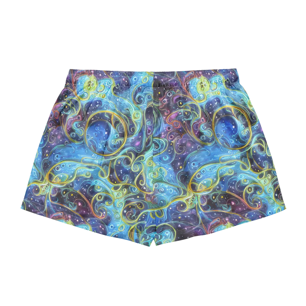 Azure Labyrinth on Women's Pajama Shorts — Back