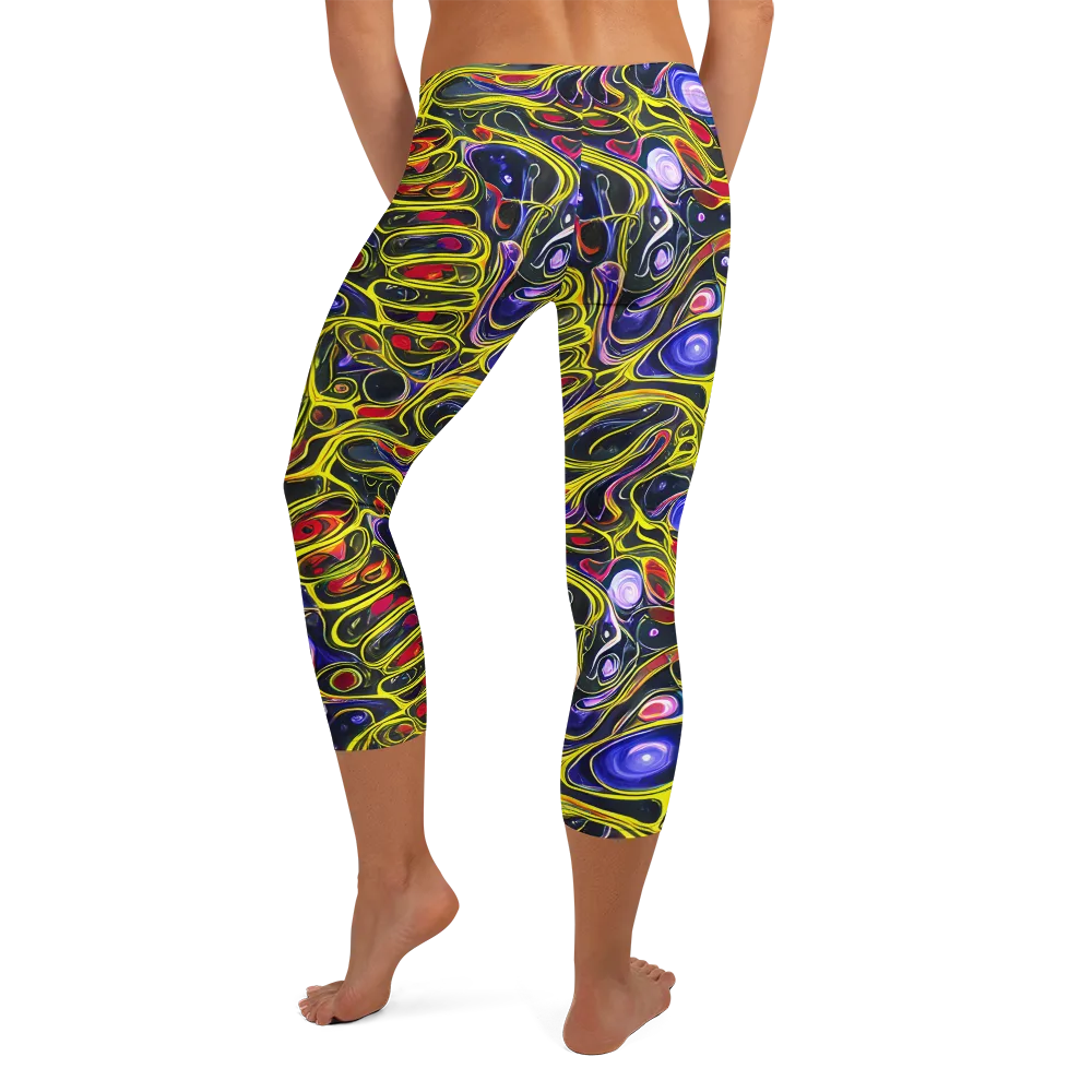 Prismatic Circuitry on Capri Leggings — Back