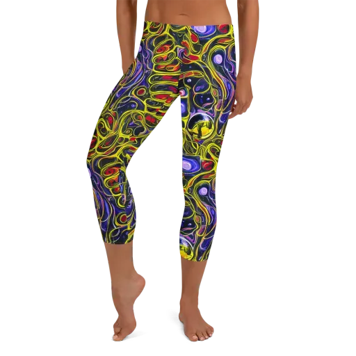 Prismatic Circuitry on a Capri Leggings