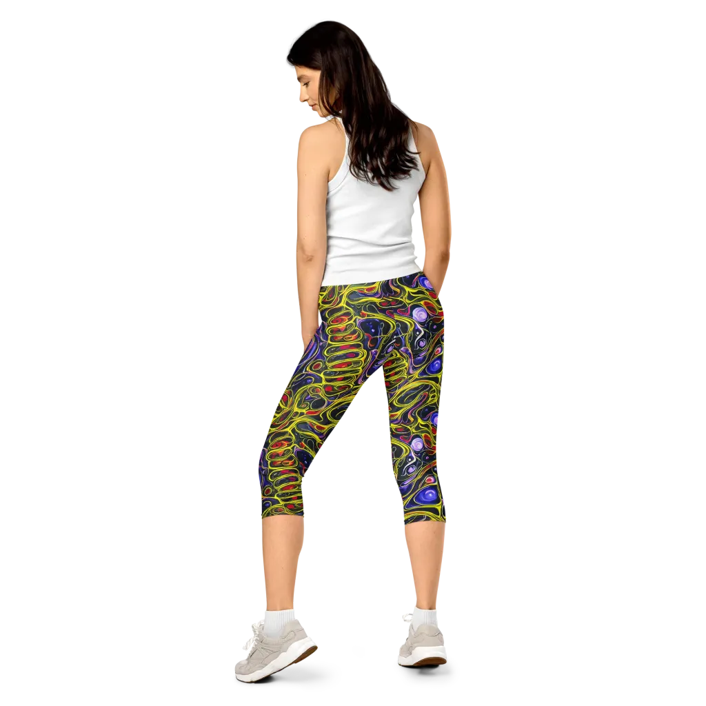 Prismatic Circuitry on Capri Leggings — Back
