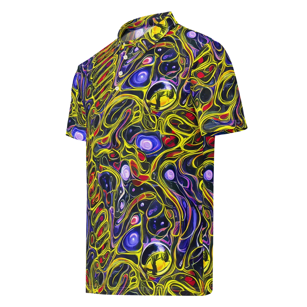 Prismatic Circuitry on Men's Slim Fit Polo Shirt — Left Front