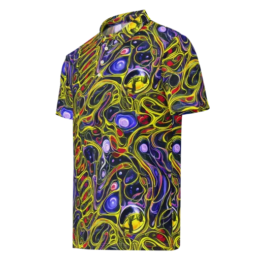 Prismatic Circuitry on a Men's Slim Fit Polo Shirt