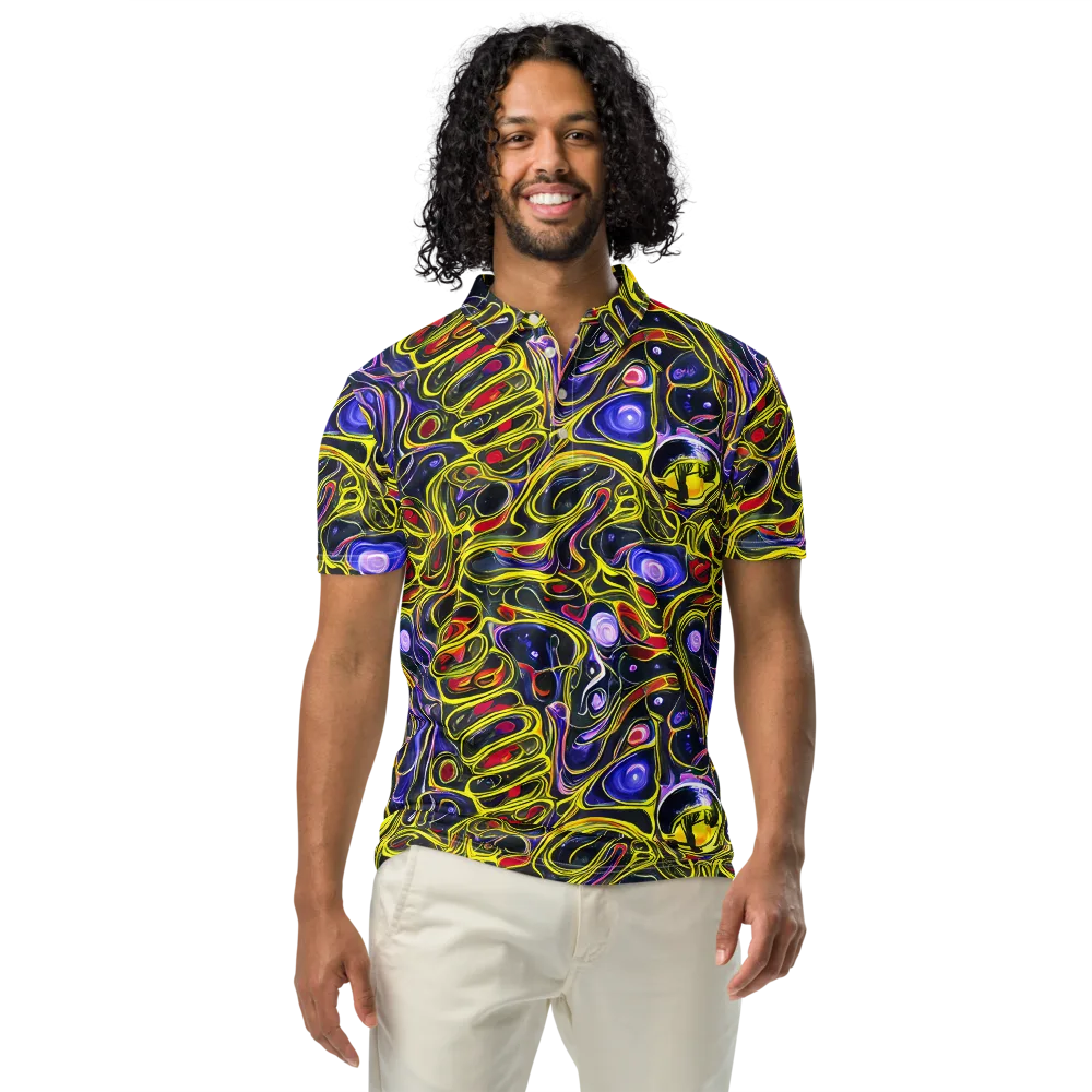 Prismatic Circuitry on Men's Slim Fit Polo Shirt — Front