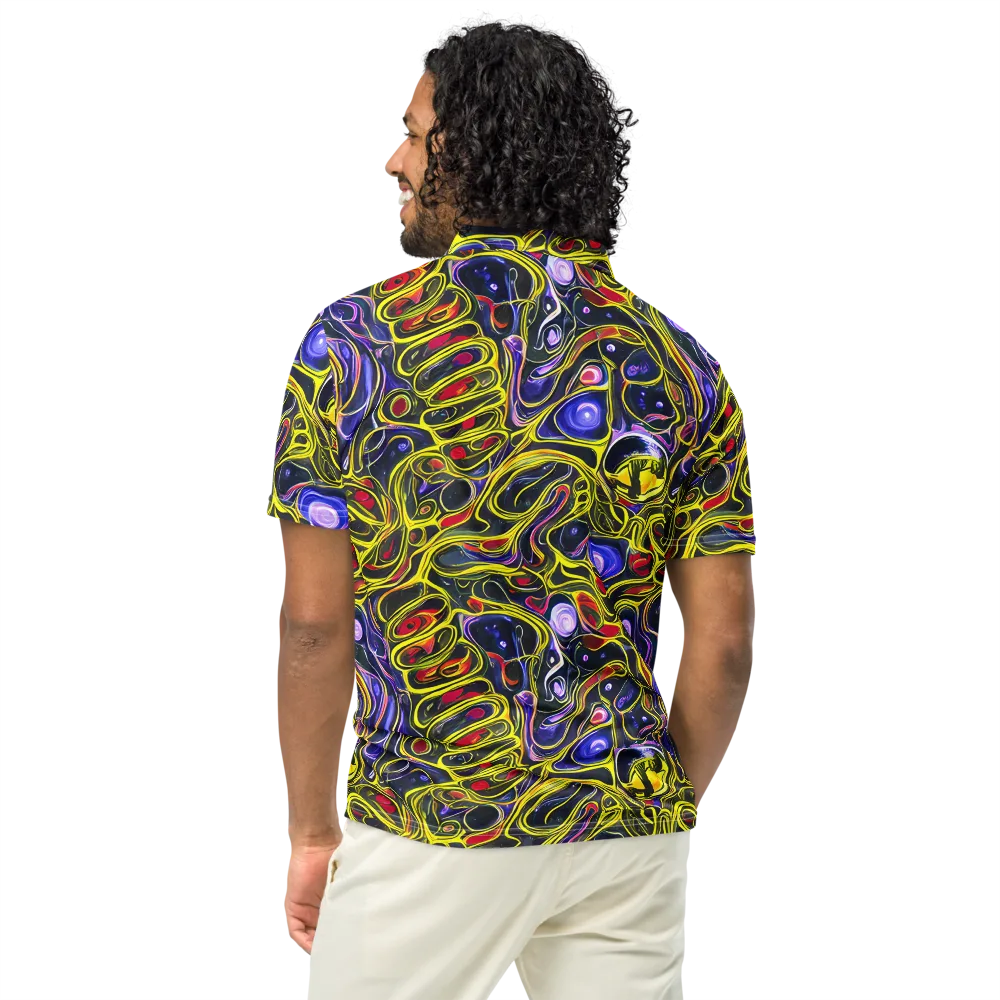 Prismatic Circuitry on Men's Slim Fit Polo Shirt — Back