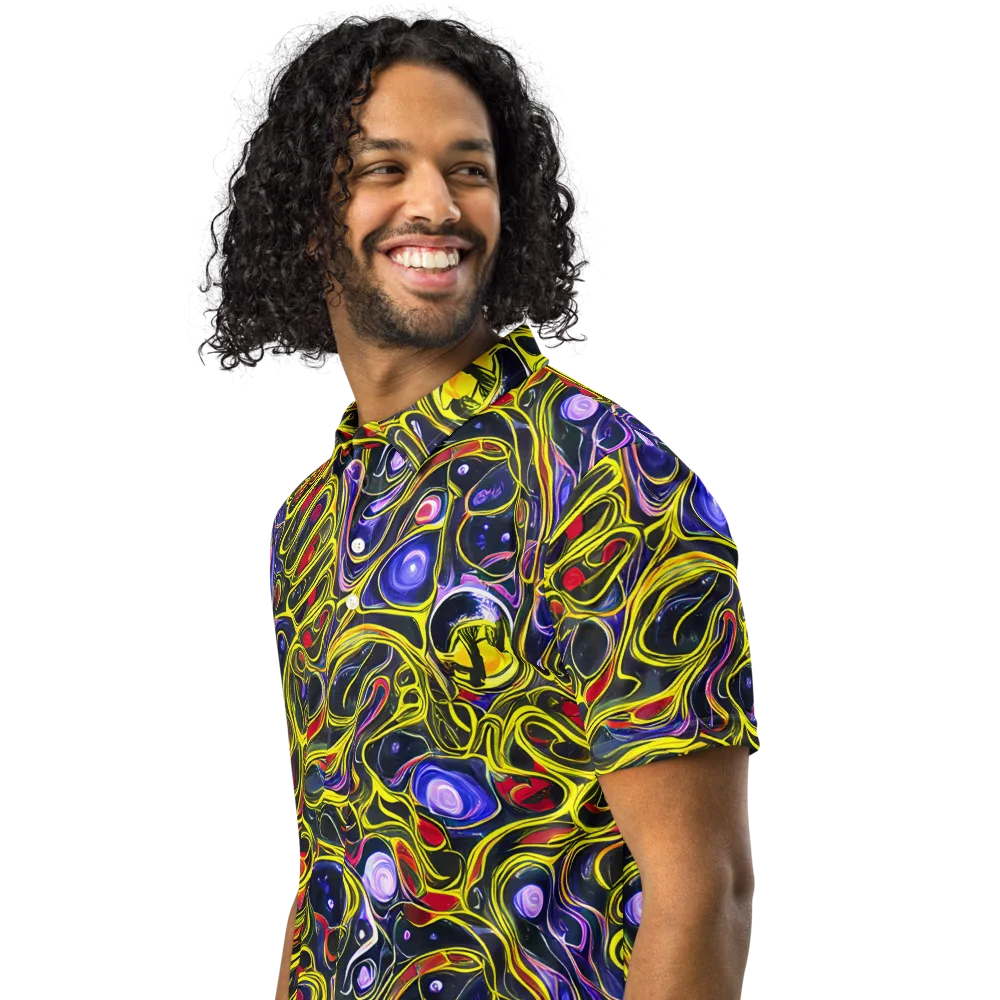 Prismatic Circuitry on Men's Slim Fit Polo Shirt — Left Front