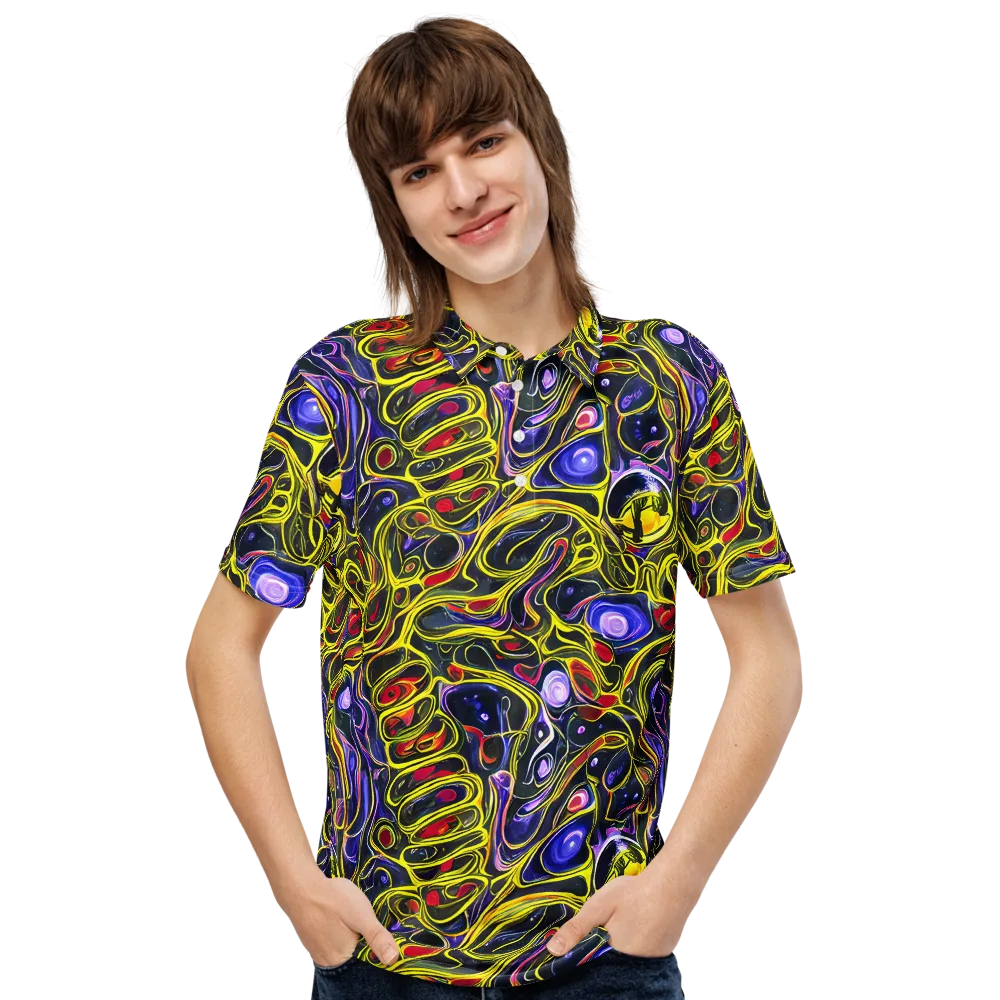 Prismatic Circuitry on Men's Slim Fit Polo Shirt — Front