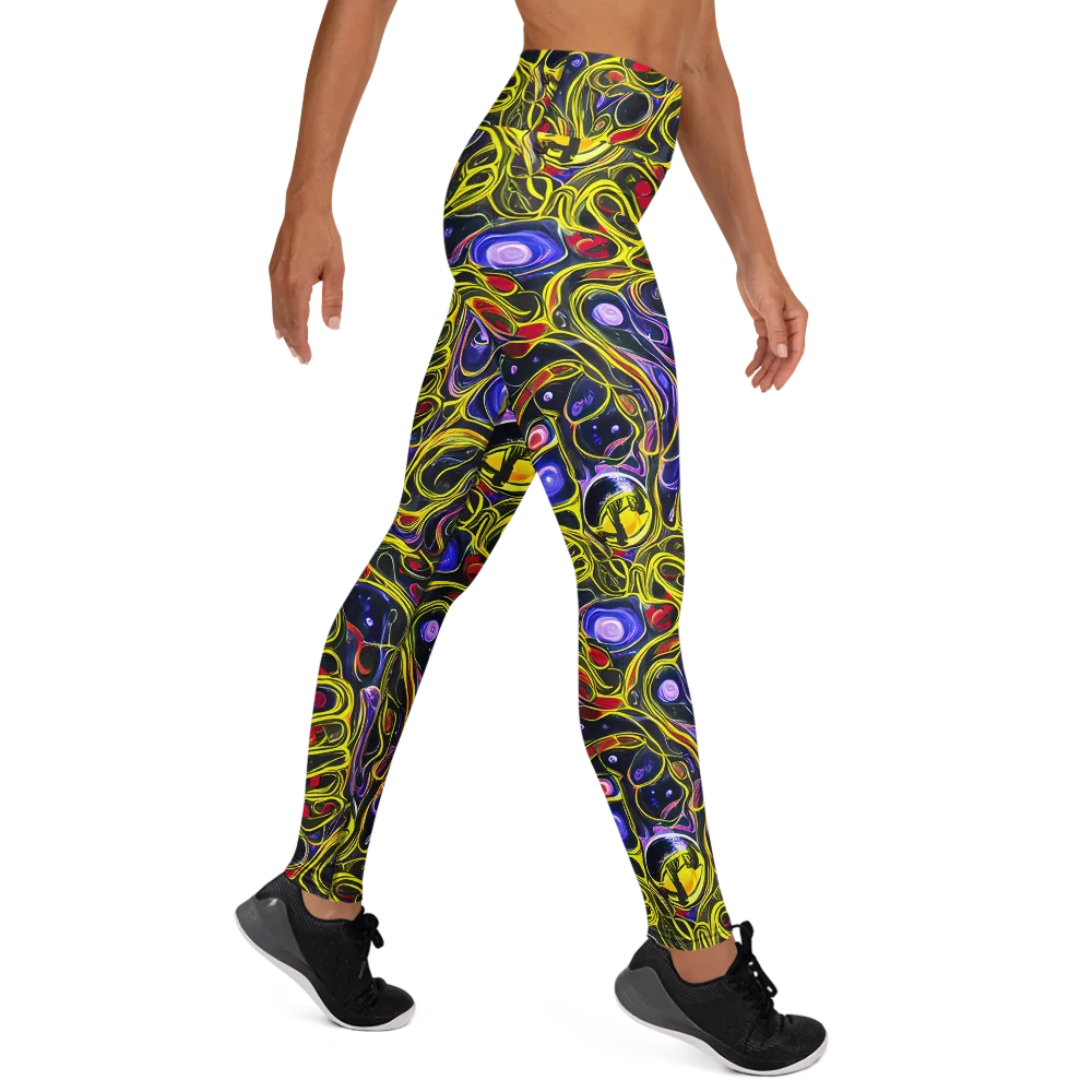 Prismatic Circuitry on Yoga Leggings — Right