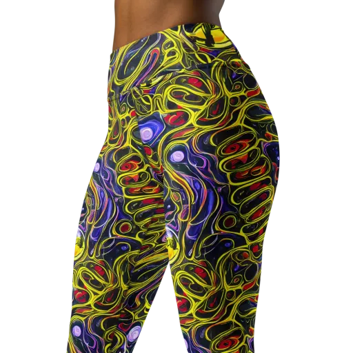 Prismatic Circuitry on a Yoga Leggings