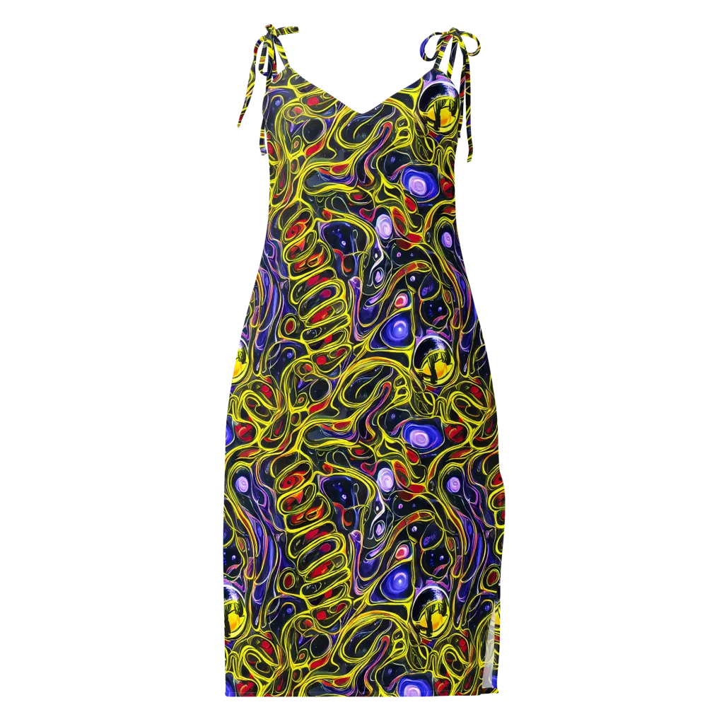 Prismatic Circuitry on Slip Dress — Front