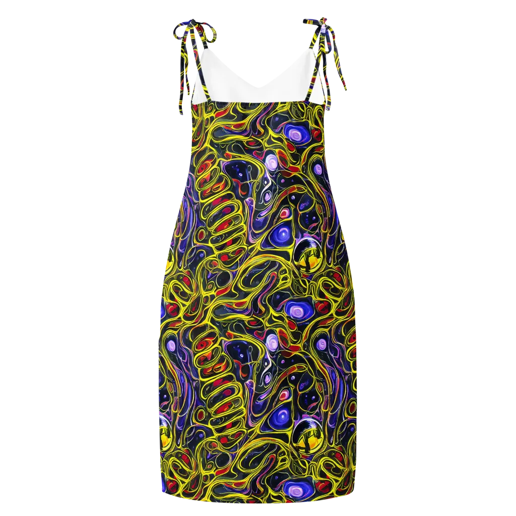 Prismatic Circuitry on Slip Dress — Back