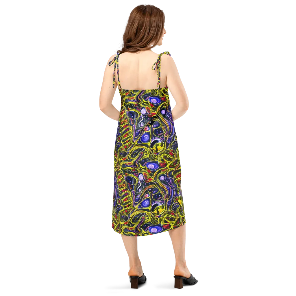 Prismatic Circuitry on Slip Dress — Back