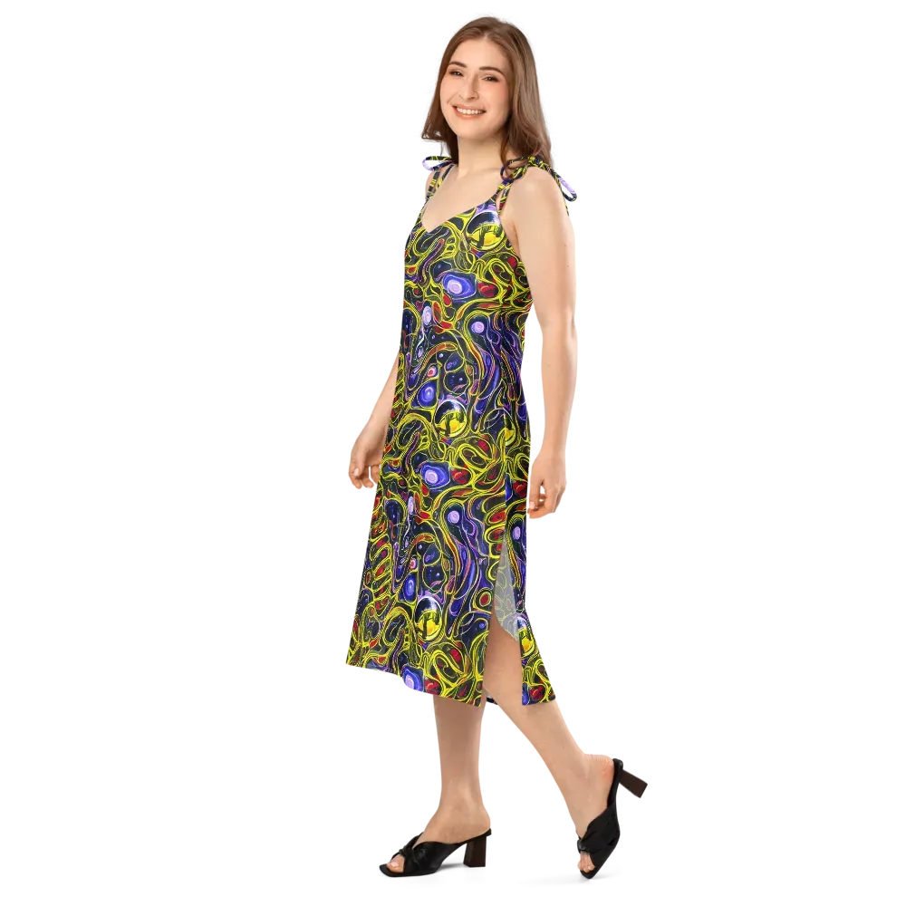 Prismatic Circuitry on Slip Dress — Left Front
