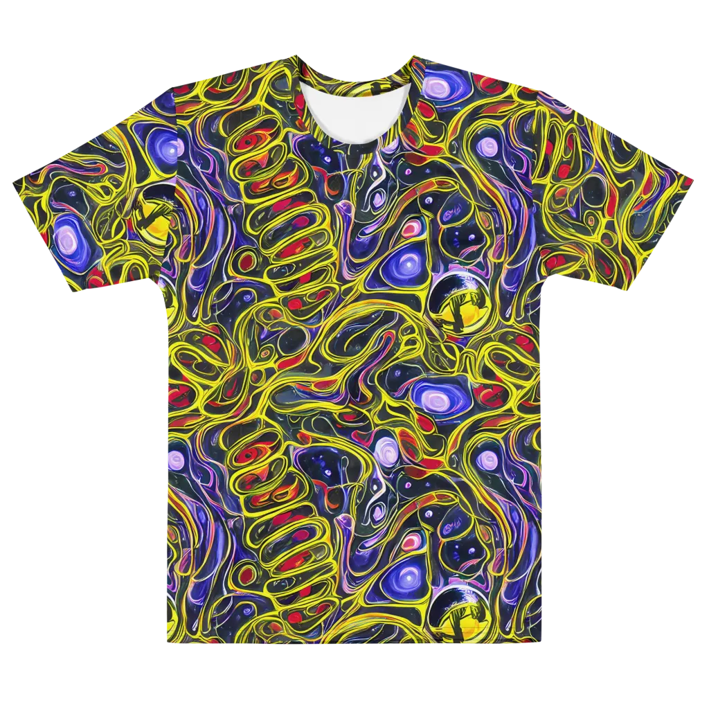 Prismatic Circuitry on Men's Cotton Crew Neck T-Shirt — Front