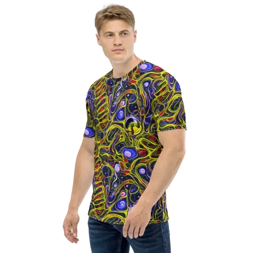 Prismatic Circuitry on a Men's Crew Neck T-Shirt