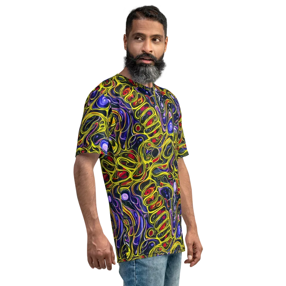Prismatic Circuitry on Men's Crew Neck T-Shirt — Right