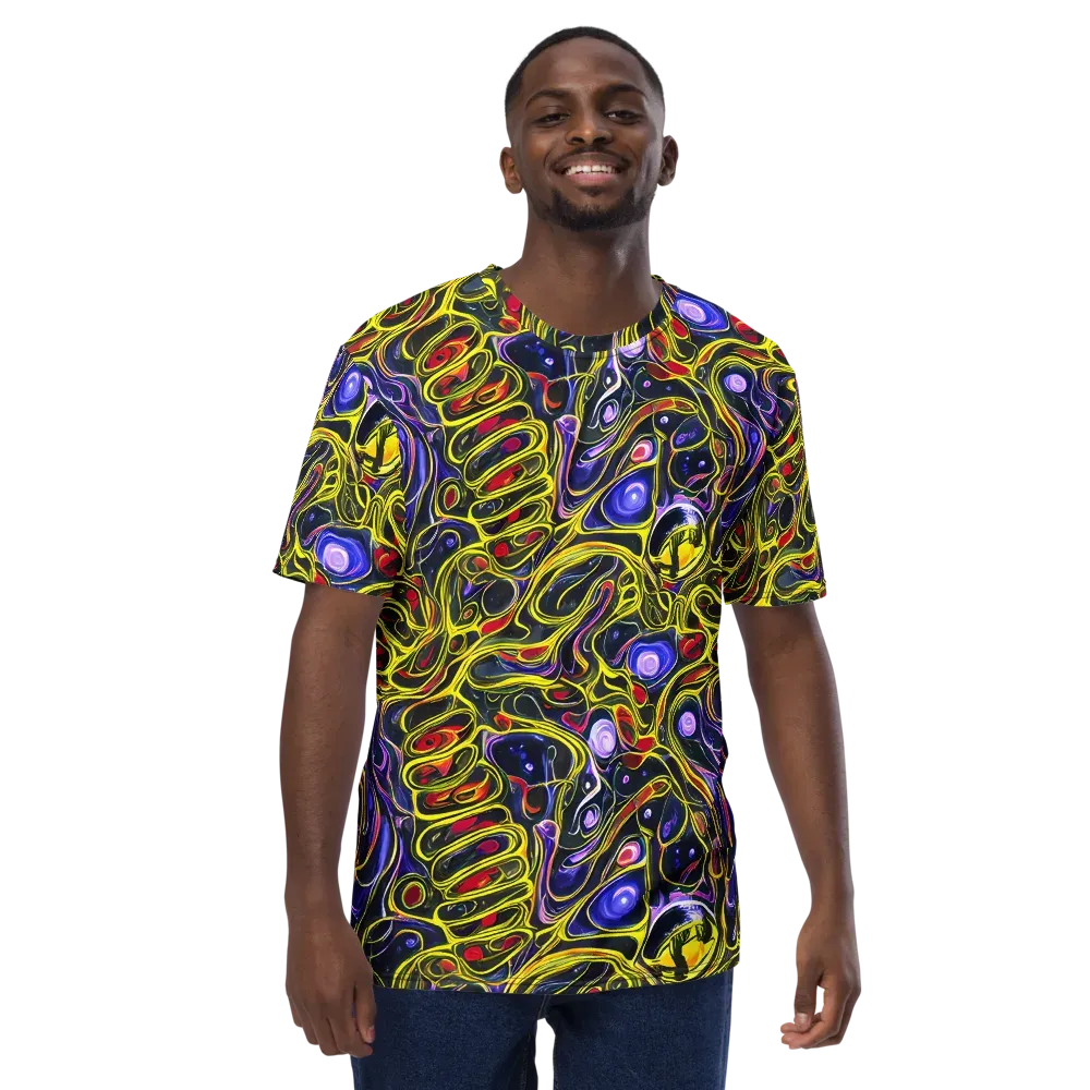 Prismatic Circuitry on Men's Crew Neck T-Shirt — Front