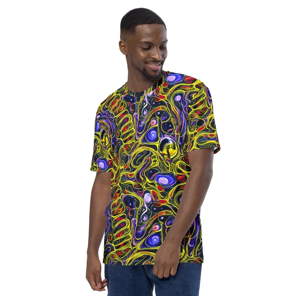 Prismatic Circuitry on Men's Crew Neck T-Shirt — Left