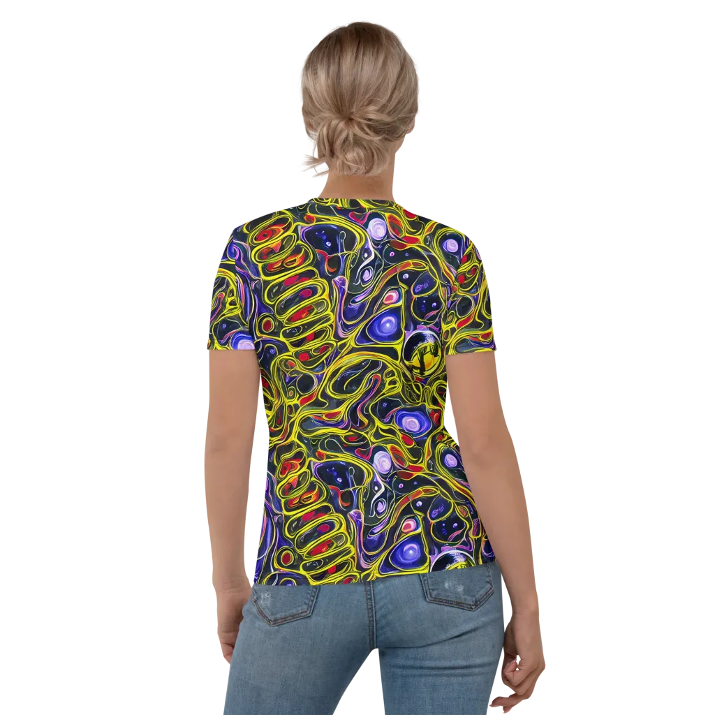 Prismatic Circuitry on Women's Crew Neck T-Shirt — Back