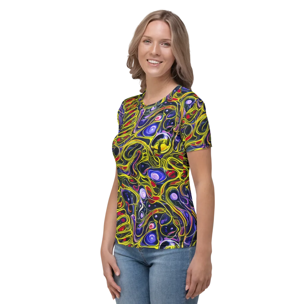 Prismatic Circuitry on Women's Crew Neck T-Shirt — Left