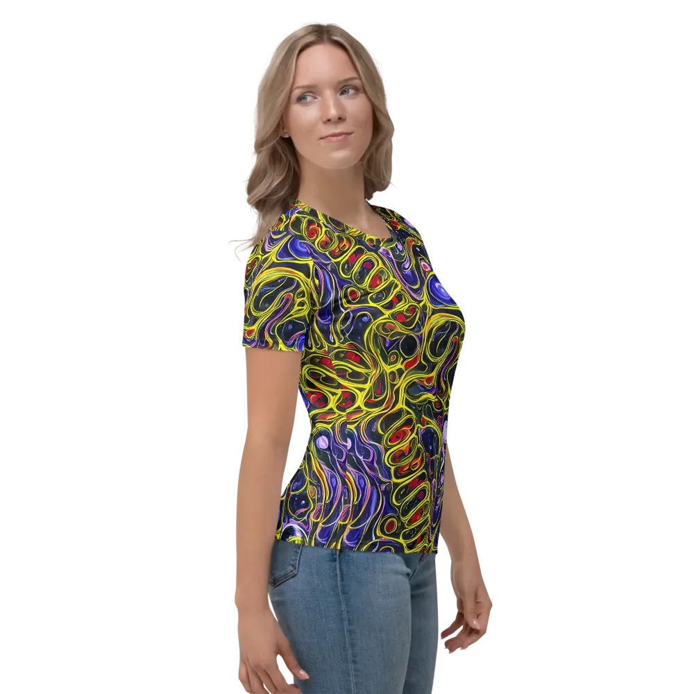 Prismatic Circuitry on Women's Crew Neck T-Shirt — Right