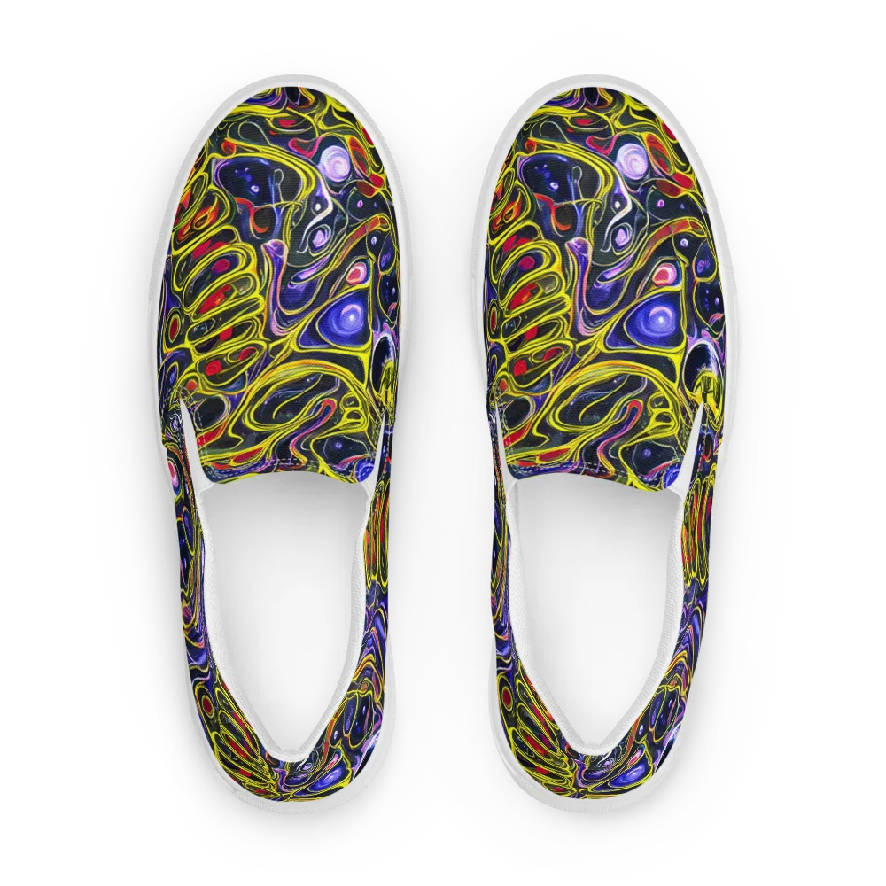 Prismatic Circuitry on Men's Slip-On Canvas Shoes — Front