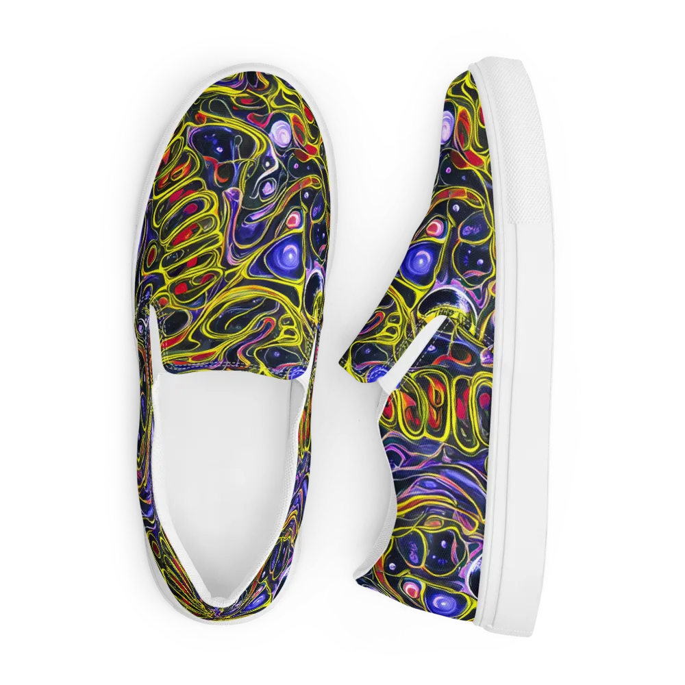 Prismatic Circuitry on Men's Slip-On Canvas Shoes — Front