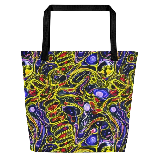 Prismatic Circuitry on a Large Tote Bag W/ Pocket