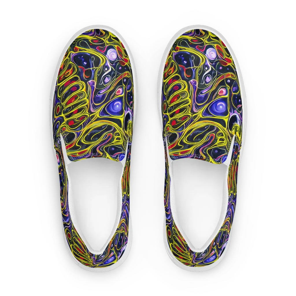 Prismatic Circuitry on Women's Slip-On Canvas Shoes — Front