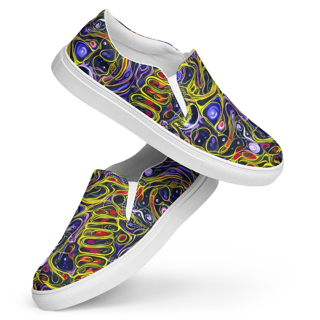 Prismatic Circuitry on Women's Slip-On Canvas Shoes — Front