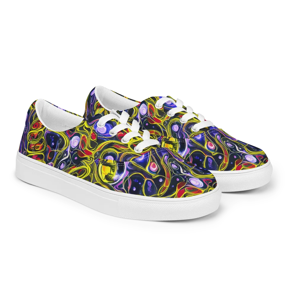 Prismatic Circuitry on Men's Lace-Up Canvas Shoes — Right Front