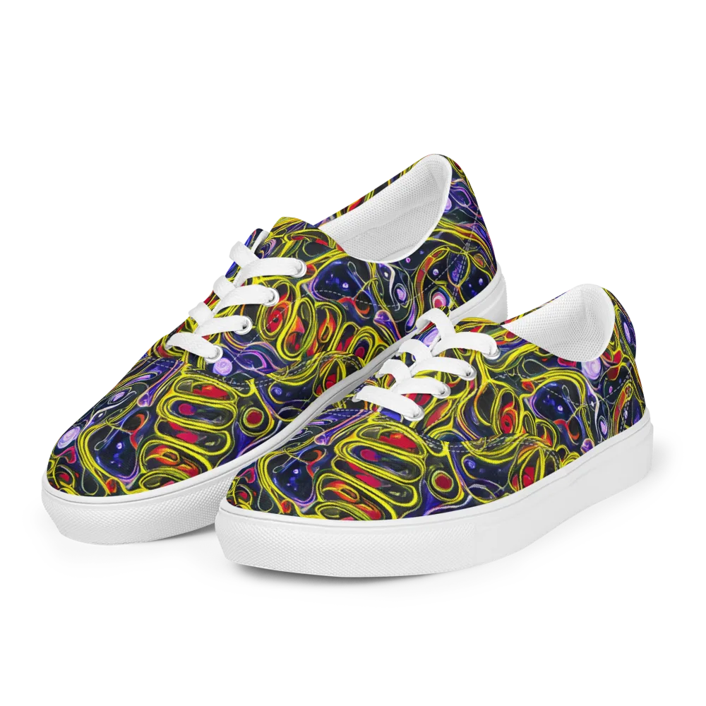 Prismatic Circuitry on Men's Lace-Up Canvas Shoes — Left Front