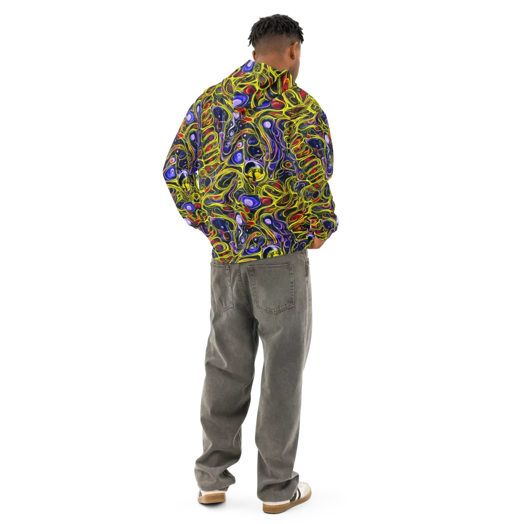 Prismatic Circuitry on Cotton Hoodie — Back