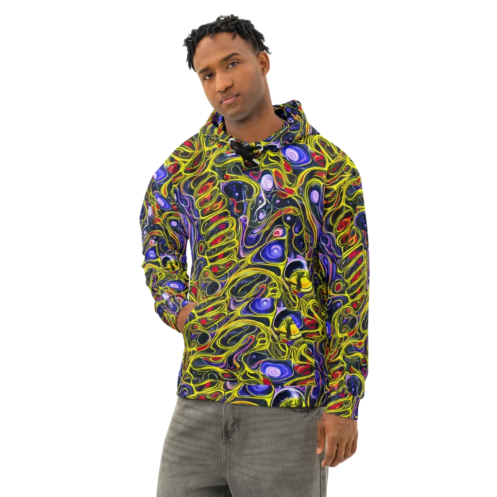 Prismatic Circuitry on Cotton Hoodie — Left Front
